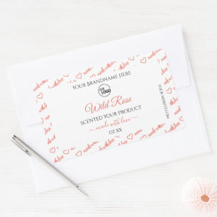 White and Coral Word Cloud Product Labels Add Logo