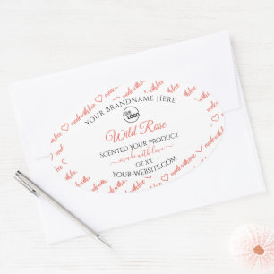 White and Coral Word Cloud Product Labels Add Logo