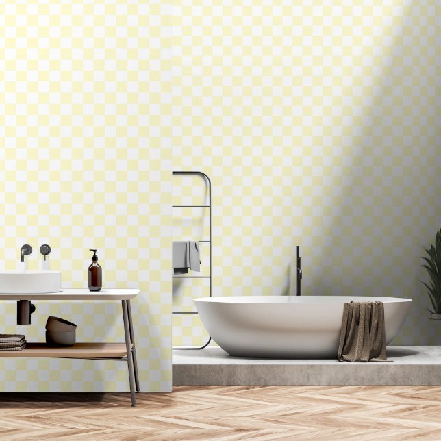 White and cream colour peel and stick wallpaper (Bathroom)