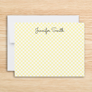 White and Cream Small Check Card