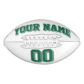 WHITE AND DARK GREEN Custom Football American Football