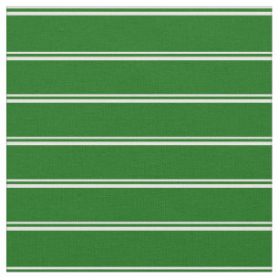 White and Dark Green Pattern of Stripes Fabric