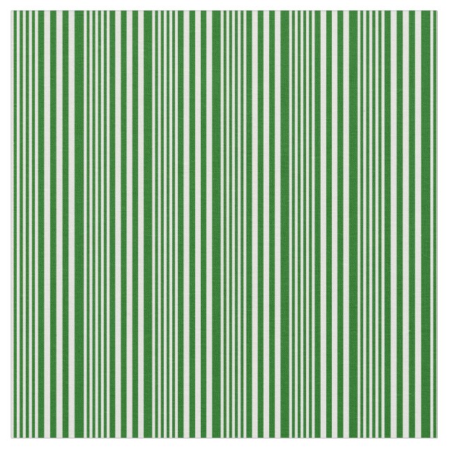White and Dark Green Striped/Lined Pattern Fabric (Close Up)