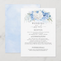 White and Dusty Blue Flowers Wedding Information