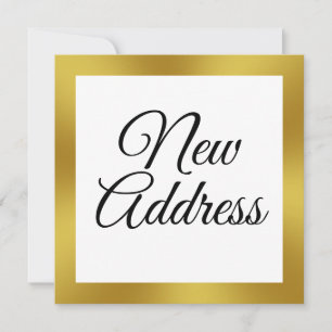 White and Faux Gold Moving Announcement