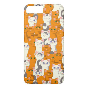 White and ginger cats pattern green eyes blue eyes iPhone 8 plus/7 plus case