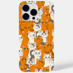 White and ginger cats pattern green eyes blue eyes Case-Mate iPhone 14 pro max case