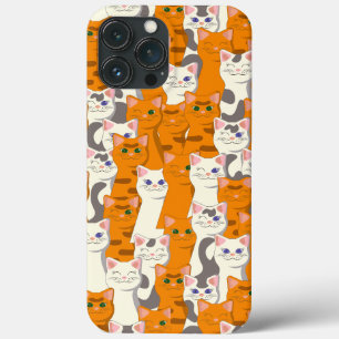 White and ginger cats pattern green eyes blue eyes iPhone 13 pro max case