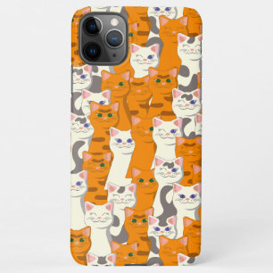 White and ginger cats pattern green eyes blue eyes iPhone 11Pro max case