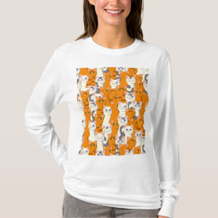 White and ginger cats pattern green eyes blue eyes T-Shirt