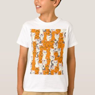 White and ginger cats pattern green eyes blue eyes T-Shirt