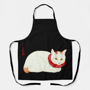 White and Ginger Japanese Cat Apron