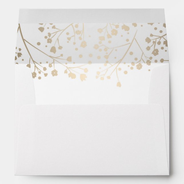 White and gold baby's breath wedding envelopes (Back (Bottom))