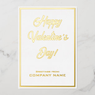 White and Gold Business Valentine Foil Card