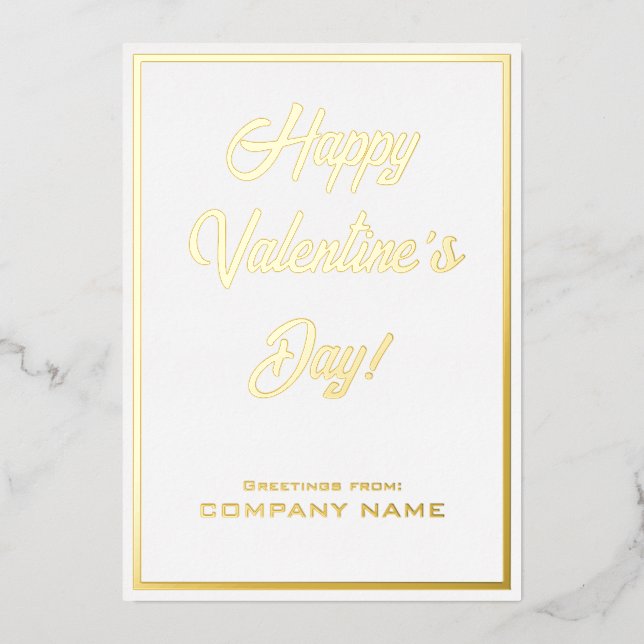 White and Gold Business Valentine Foil Card (Front)