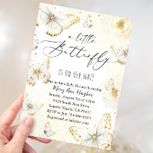 White and Gold Butterfly Baby Shower