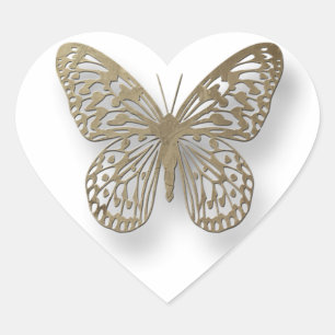 White and Gold Butterfly Stickers