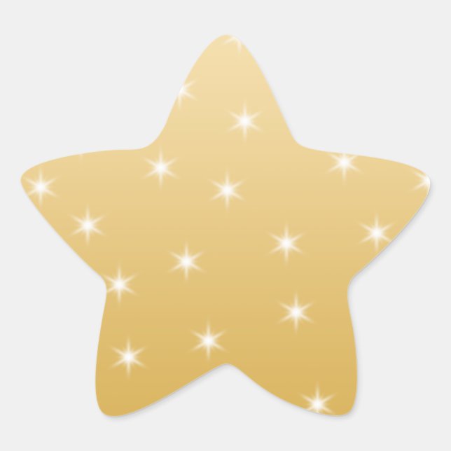 White and Gold Colour Star Pattern Sticker (Front)