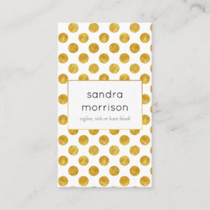 white and gold dotted business card
