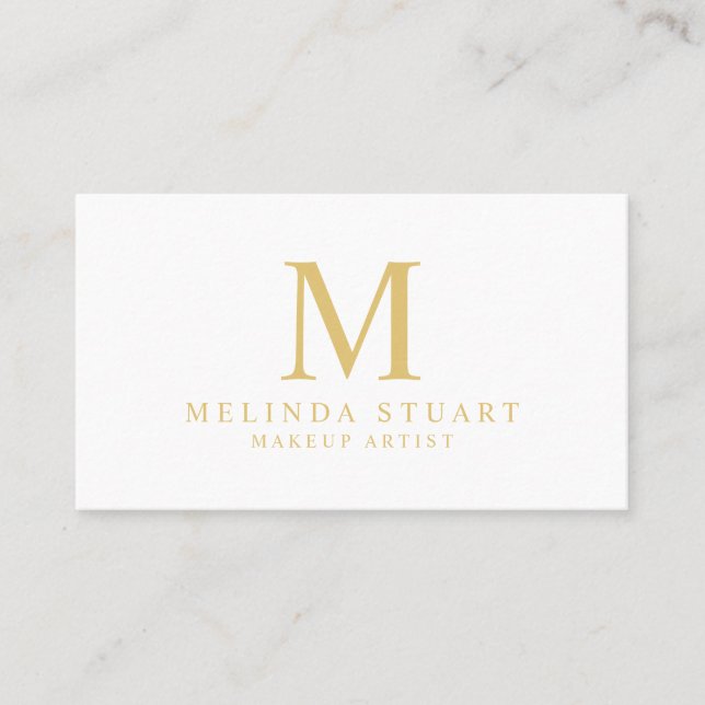 White and Gold Elegant Appointment Card (Front)