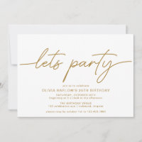White and Gold | Elegant Modern Any Age Birthday
