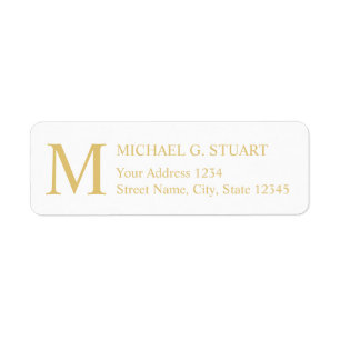 White and Gold Elegant Monogram