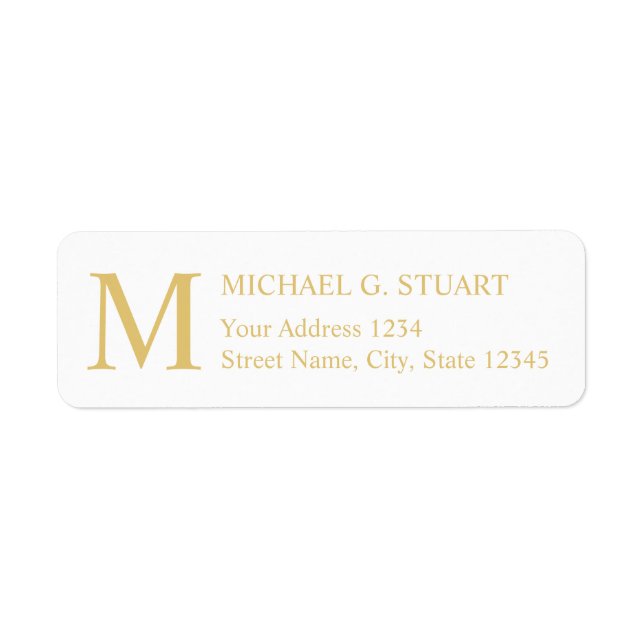 White and Gold Elegant Monogram (Front)