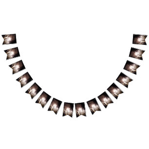 White and Gold Fireworks I Patriotic Celebration Bunting