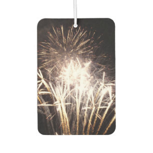 White and Gold Fireworks I Patriotic Celebration Car Air Freshener