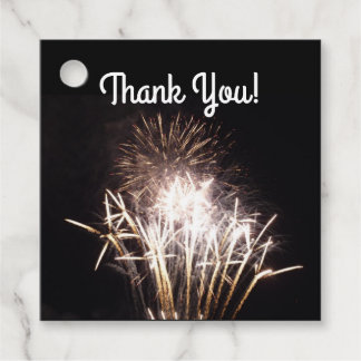 White and Gold Fireworks I Patriotic Celebration Favour Tags