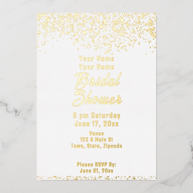 White and Gold Foil Bridal Shower (Front)