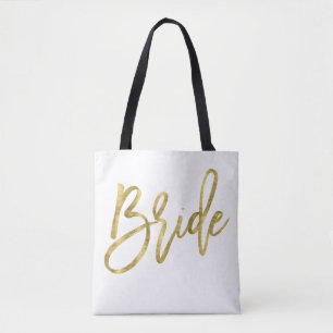 White And Gold Foil Bride Wedding Bags