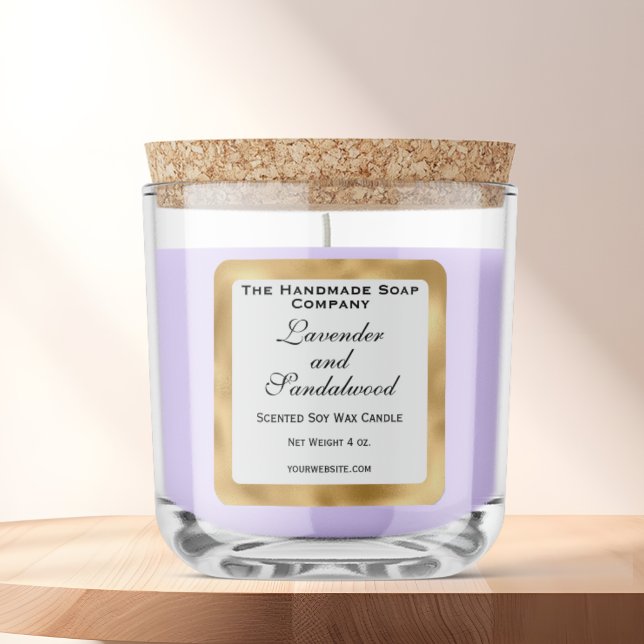 White and Gold Foil Candle Label (Creator Uploaded)