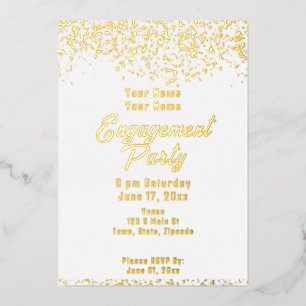White and Gold Foil Engagement Party