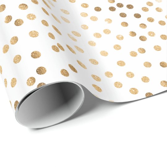 White and Gold Glitter City Dots Wrapping Paper | Zazzle.co.uk