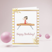 White and gold gymnastics girl on beam birthday