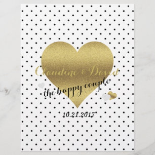 White And Gold Heart Polka Dot Ceremony Flyer