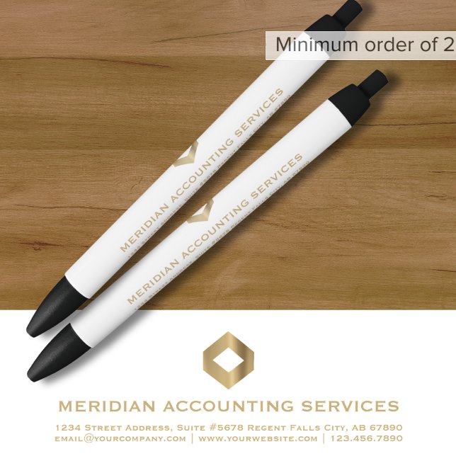 White and Gold Logo Promotional Black Ink Pen (Creator Uploaded)