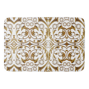 White and Gold Luxury Bath Mat