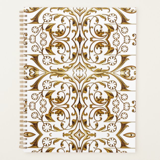 White and Gold Luxury Planner  (Front)
