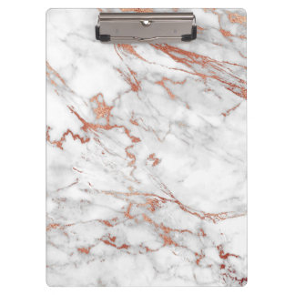 White and Gold Marble Clipboard