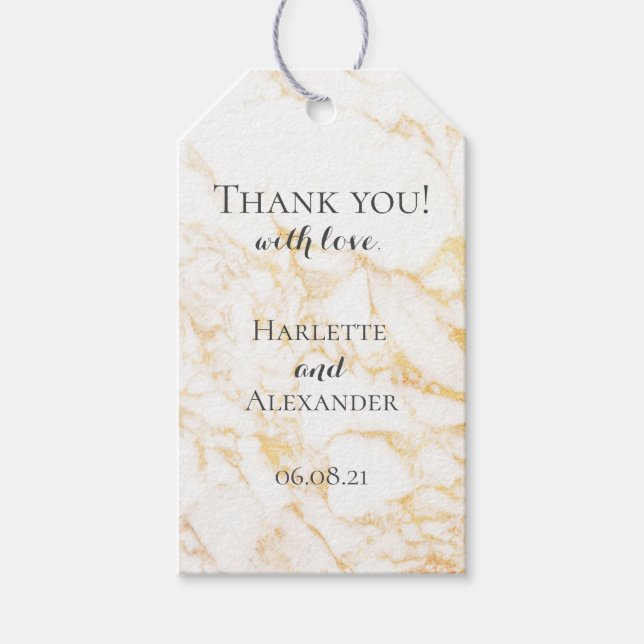 White and Gold Marble Gift Tags (Front)