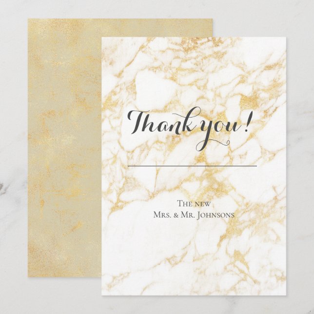 White and Gold Marble Invitation (Front/Back)