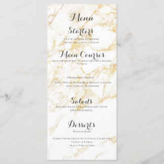 White and Gold Marble Menu