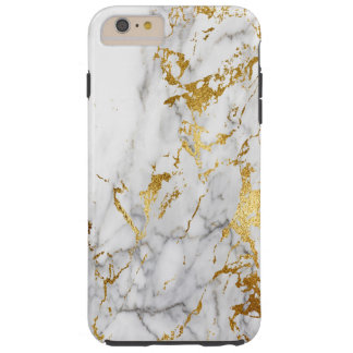 White and Gold Marble Pattern Trending Urban Tough iPhone 6 Plus Case