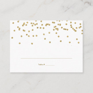 White and Gold Polka-Dots Table Placement Cards