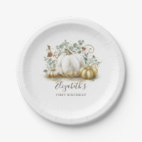 White and Gold Pumpkins Fall Birthday Party
