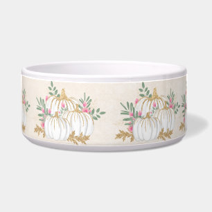 White and Gold Pumpkins Watercolor