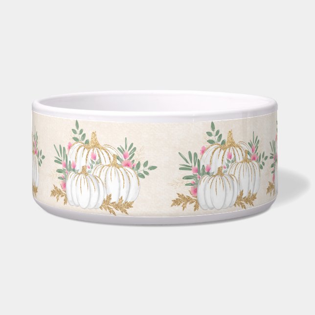 White and Gold Pumpkins Watercolor (Front)