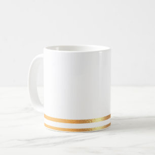 White and Gold Rimmed  Mug